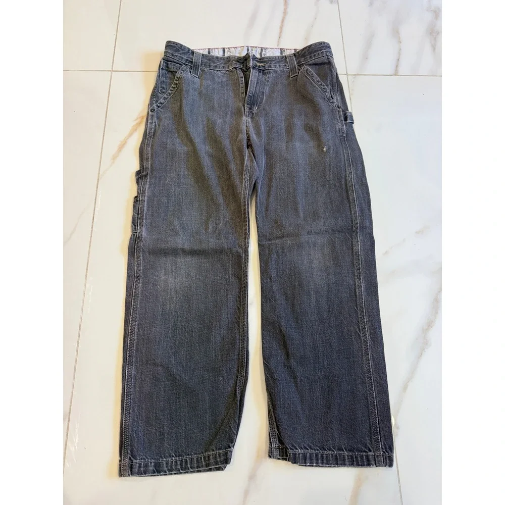 Vintage Levis Carpenter Jeans Mens 33x28 Faded Black Denim Relaxed Fit Pants